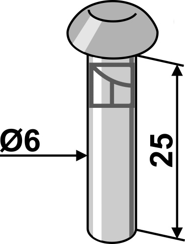 Knaphovednitte Ø6x25
