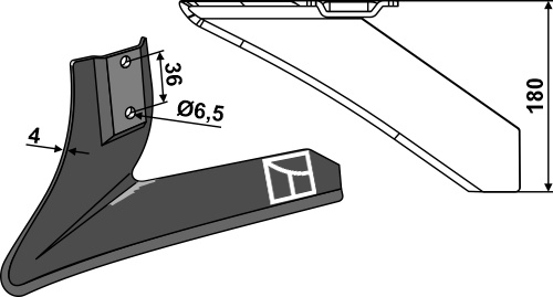 Angled wing share - left
