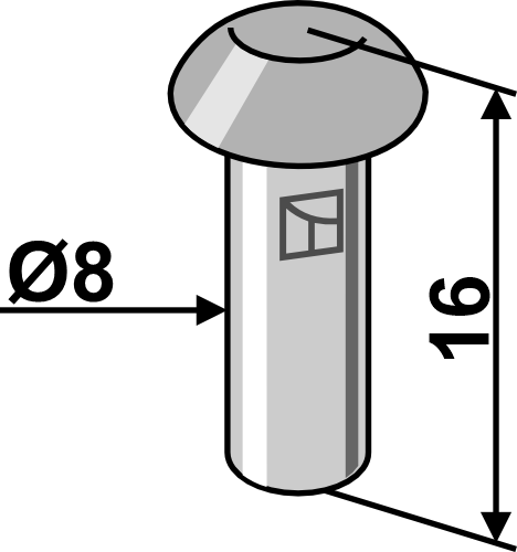 Knaphovednitte Ø8x16