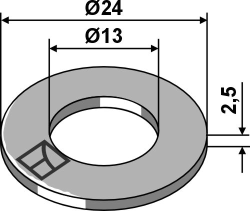 Aluslevy Ø24x2,5xØ13
