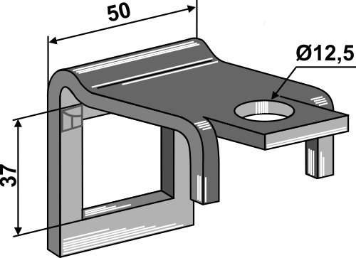 Clamp for  tine 32x12 with reinforcing spring 32x10