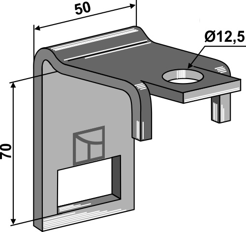 Klämma för  tand 32x10 med förstärkningsfjäder 32x10