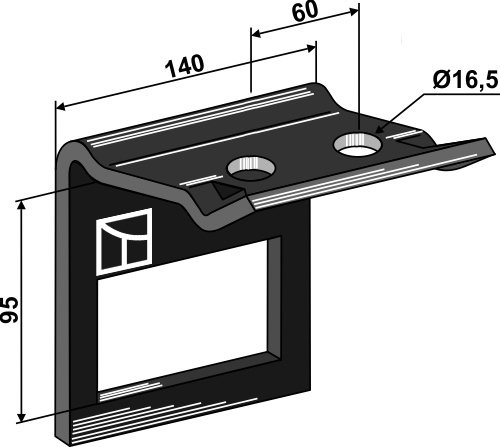 Klemme for tind 100x14 med forsterkningsfjær 100x12