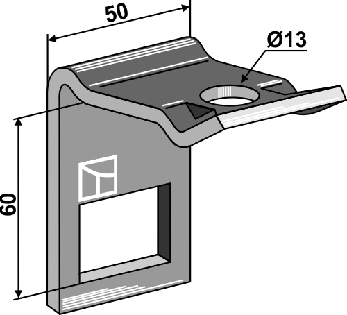 Klämma för  tand 32x10 med förstärkningsfjäder 32x10