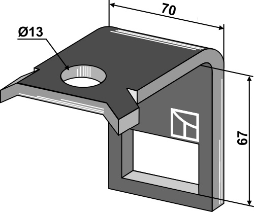 Clamp for  tine 45x10