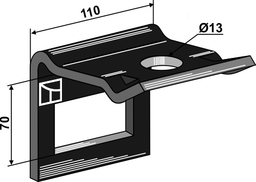 Clamp for tine 80x10