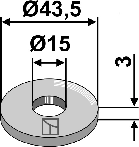 Aluslevy Ø43,5x3xØ15