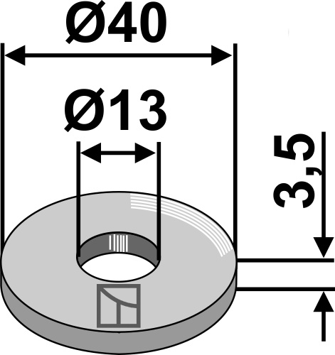 Skive Ø40x3,5xØ13