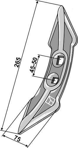 Kultivatorskjær 265 mm