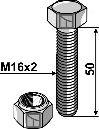 Bolt M16 x 50
