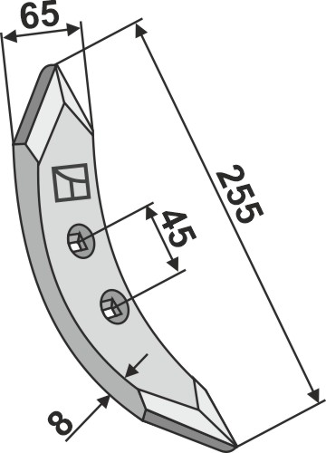 Kultivatorplog 255 mm