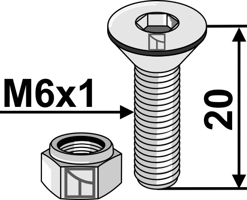 Hexagon socket bolt M6x1x20