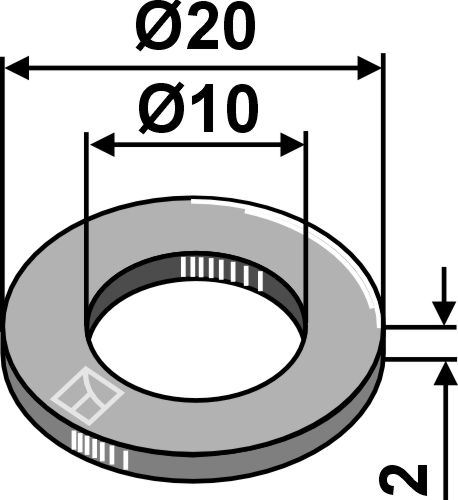 Aluminiumsskive Ø20x2xØ10