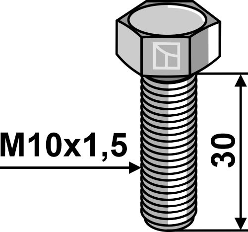Hexagon bolt M10x1,5x30 without nut
