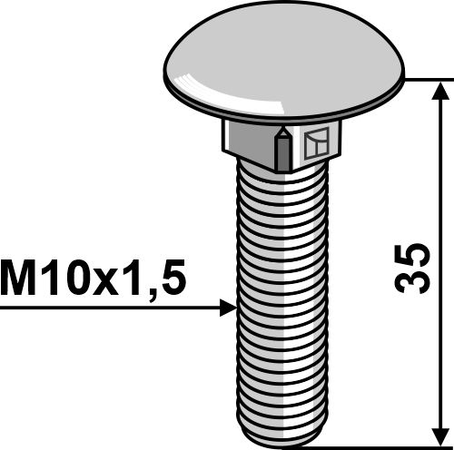 Saucer-head screw M10x1,5x35 - galvanized