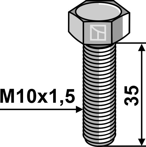 Sekskantbolt M10x1,5x35 uten mutter