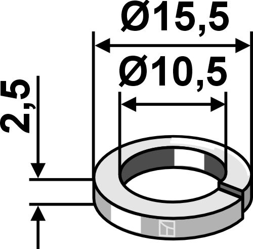 Splitskive Ø15,5x2,5xØ10,5 - DIN7980 (A4) A10