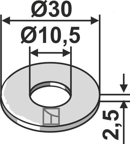 Skive Ø30x2,5xØ10,5 - DIN9021