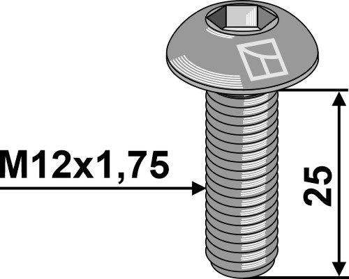 Saucer-head screw M12x1,75x25 with hexagon socket