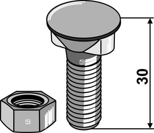 Bolt M12x1,75x30 - 12,9
