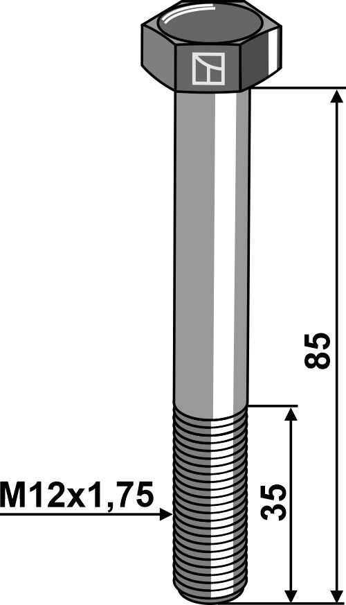 Sekskantbolt M12x1,75x85 uden møtrik