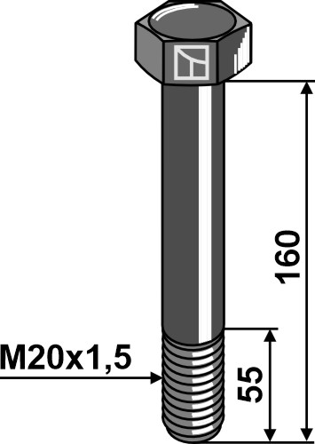 Bolt M20x1,5x160 - 10,9