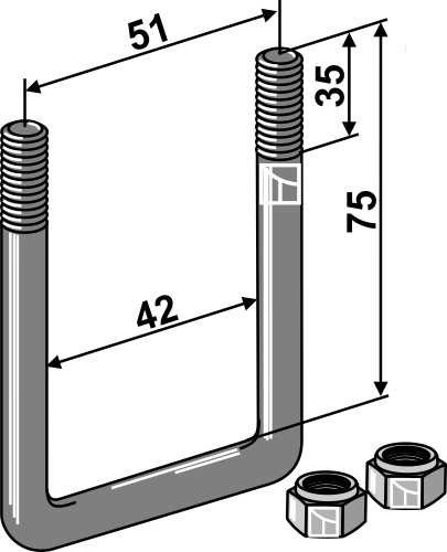 Bøylebolt - M10x1,5