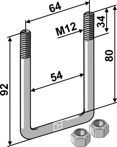 Stigbøjlebolt - M12x1,75