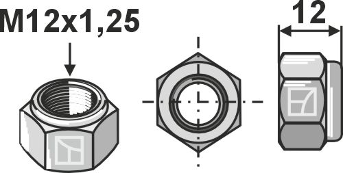 Self-locking nut - M12x1,25