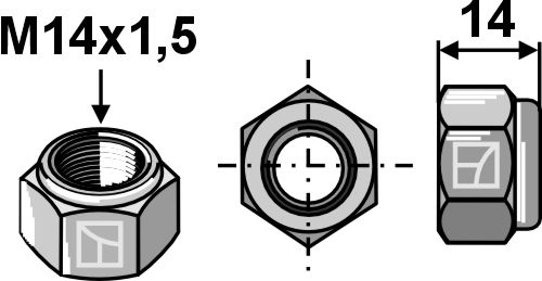 Självlåsande mutter – M14x1,5