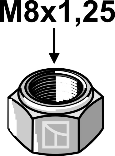 Selvlåsende mutter M8x1,25