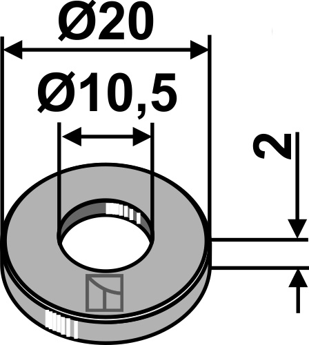 Skive Ø20x2xØ10,5 - DIN125