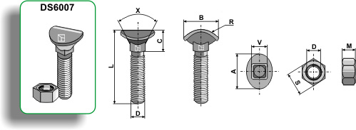 Cultivator bolt - M10x60 - 10.9