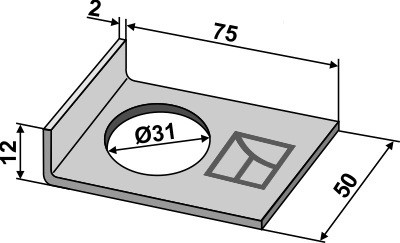 Låseplate for firkantet aksel 30x30