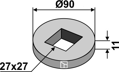 Svejserings til 26x26 firkantet skaft