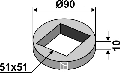 Sveisering for 50x50 firkantet skaft