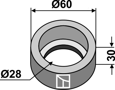 Flensinnvendig for 26x26 firkantet aksel