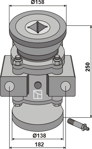 Leje komplet til 50x50 firkantet aksel