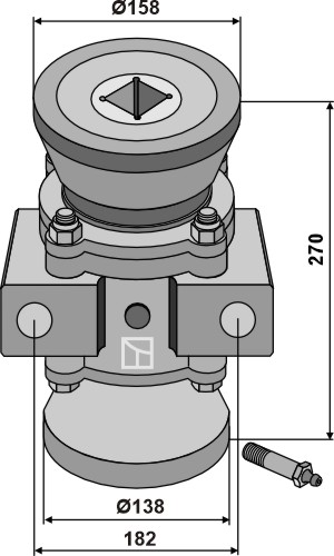 Leje komplet til 50x50 firkantet aksel