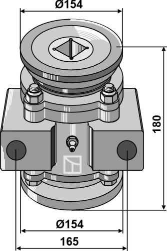 Lagerkomplett för 40x40 fyrkantig axel
