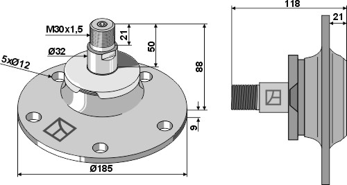 Lager - venstre gjenge