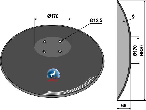 Tavallinen levy - Ø620x6 m.