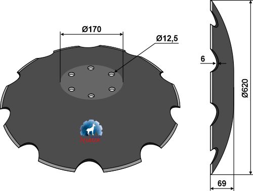 Hammaslevy - Ø620x6