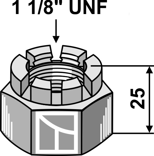 Hexagon castle nut 1 1/8''UNF