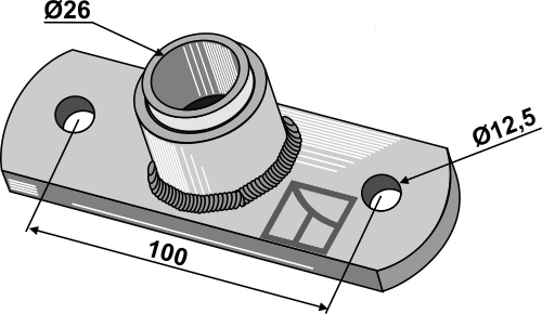 Lejeflange med indpresset bøsning - Ø26