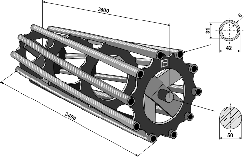Rørformet pakkervalse 3500