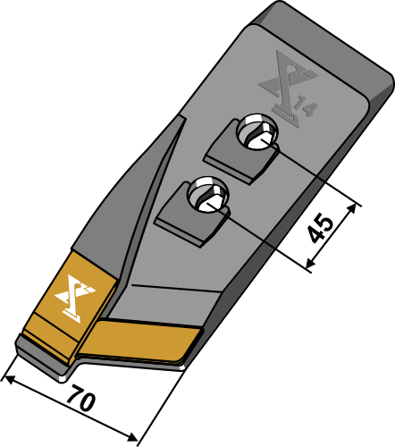 Ploughshare point- left- Hard metal
