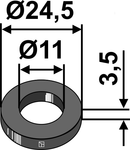 Aluslevy Ø24,5x3,5xØ11