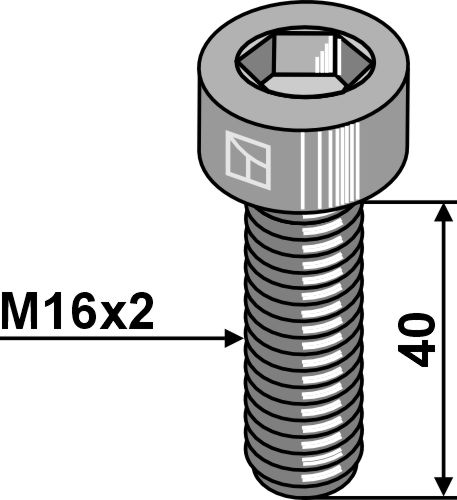 Sekskantbolt - M16x2x40 - 10,9