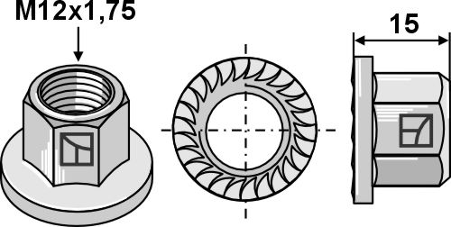 Krave møtrik - M12x1,75